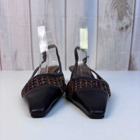 Vintage Etienne Aigner Leather Slingback Pumps Kitten Heel Pointed Toe Size 7 - Picture 7 of 15